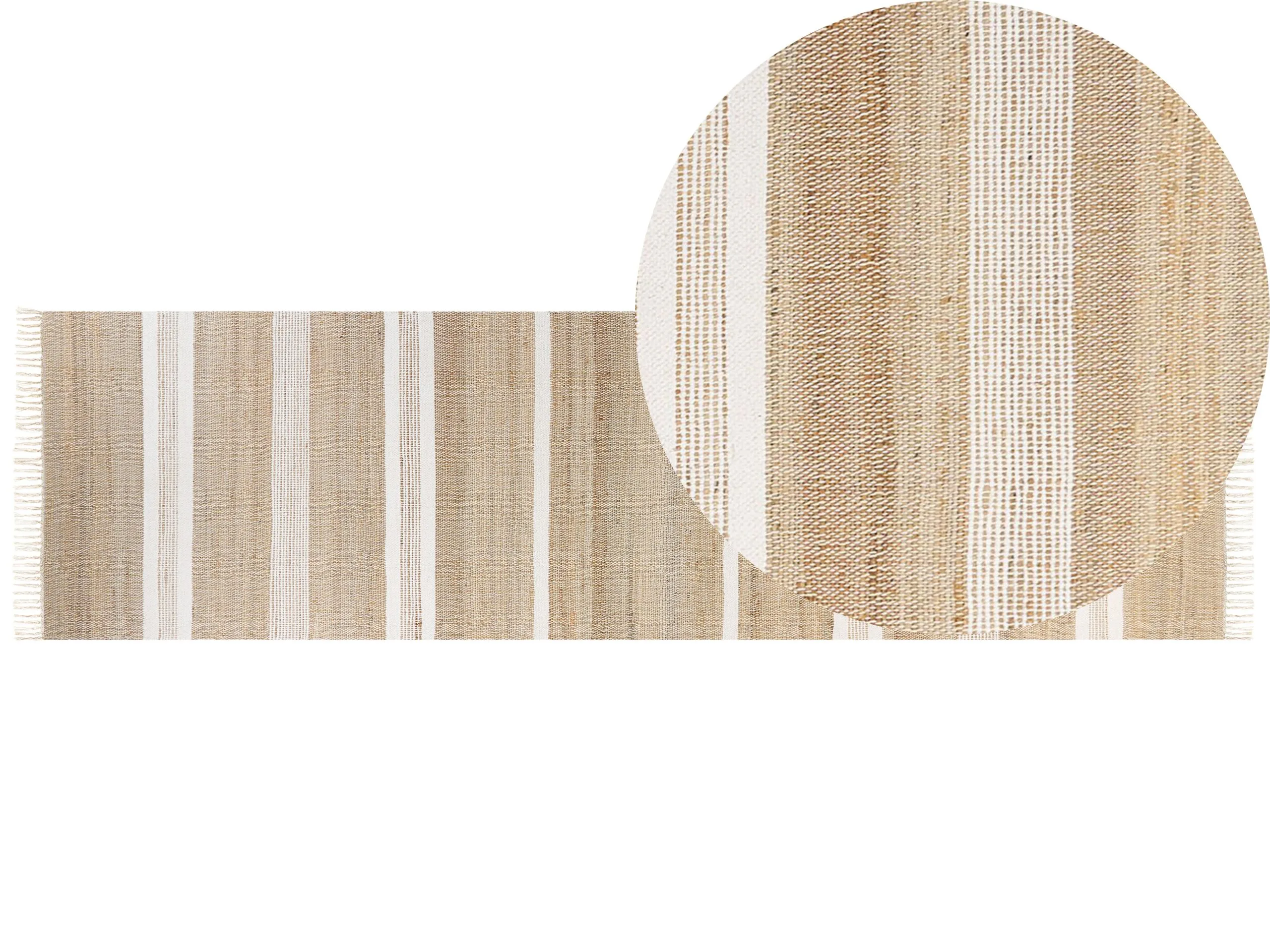 Beliani Dywan Z Juty Beżowo-biały TALPUR Różne Rozmiary 1 Beliani Dywan Z Juty Beżowo-biały TALPUR Różne Rozmiary