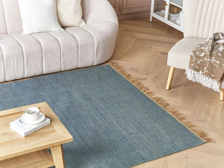 Beliani Dywan Z Juty Niebieski LUNIA Różne Rozmiary - obrazek 2