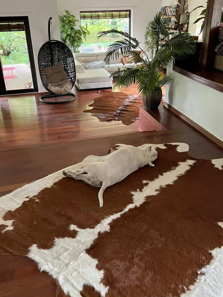 Beliani Skóra Bydlęca Brązowo-biała NASQU Róźne Rozmiary - obrazek 3