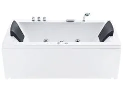 Beliani Wanna Narożna LED Prawa Z Hydromasażem 183 X 90 Cm Biała VARADERO -Wanny sklep undef src sa picid 850705 type whitesh image