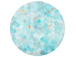 Beliani Dywan Patchwork Okrągły Skórzany ⌀ 140 Cm Turkusowy ZEYTIN -Wanny sklep undef src sa picid 850999 type whitesh image