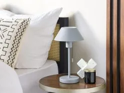 Beliani Lampa Stołowa Metalowa Jasnoszara CAPARO -Wanny sklep undef src sa picid 851330 type whitesh image