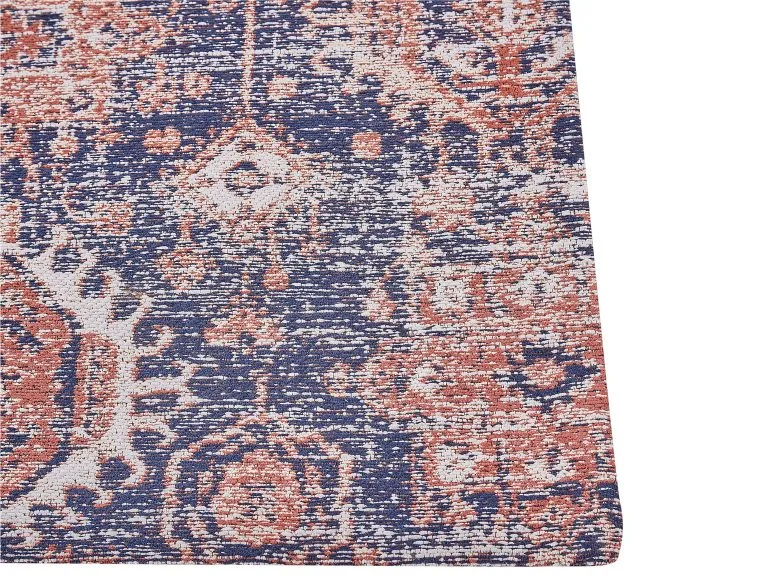 Beliani Dywan Bawełniany 80 X 300 Cm Niebiesko-czerwony KURIN - obrazek 4