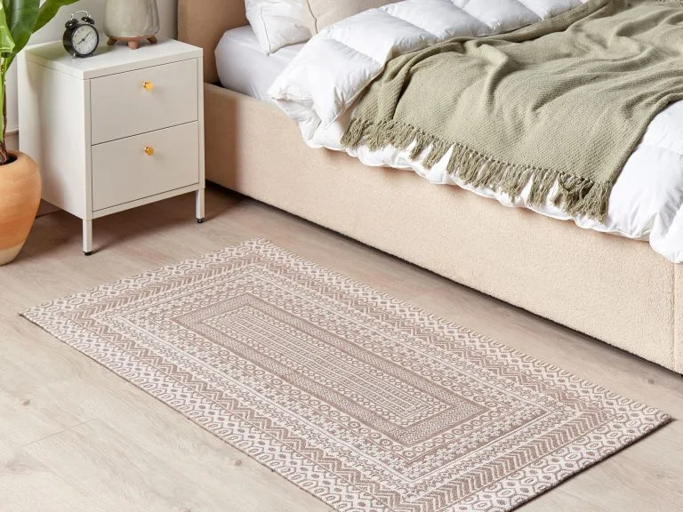 Beliani Dywan 80 X 150 Cm Beżowo-biały BAGLAR - obrazek 2