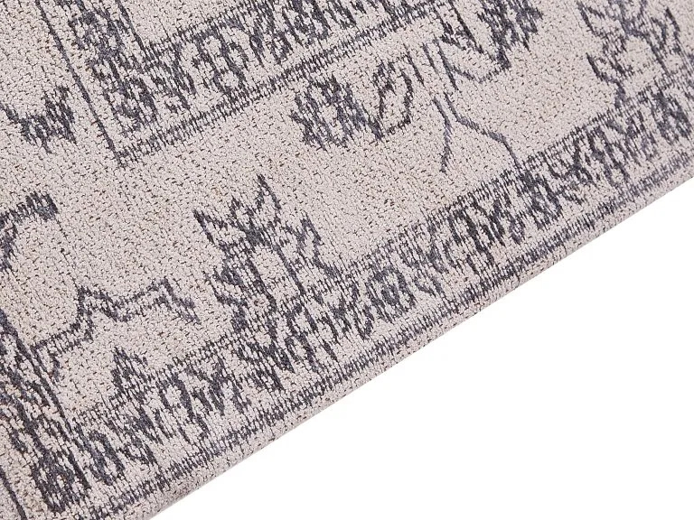 Beliani Dywan Bawełniany 80 X 300 Cm Beżowy GOLLER - obrazek 4