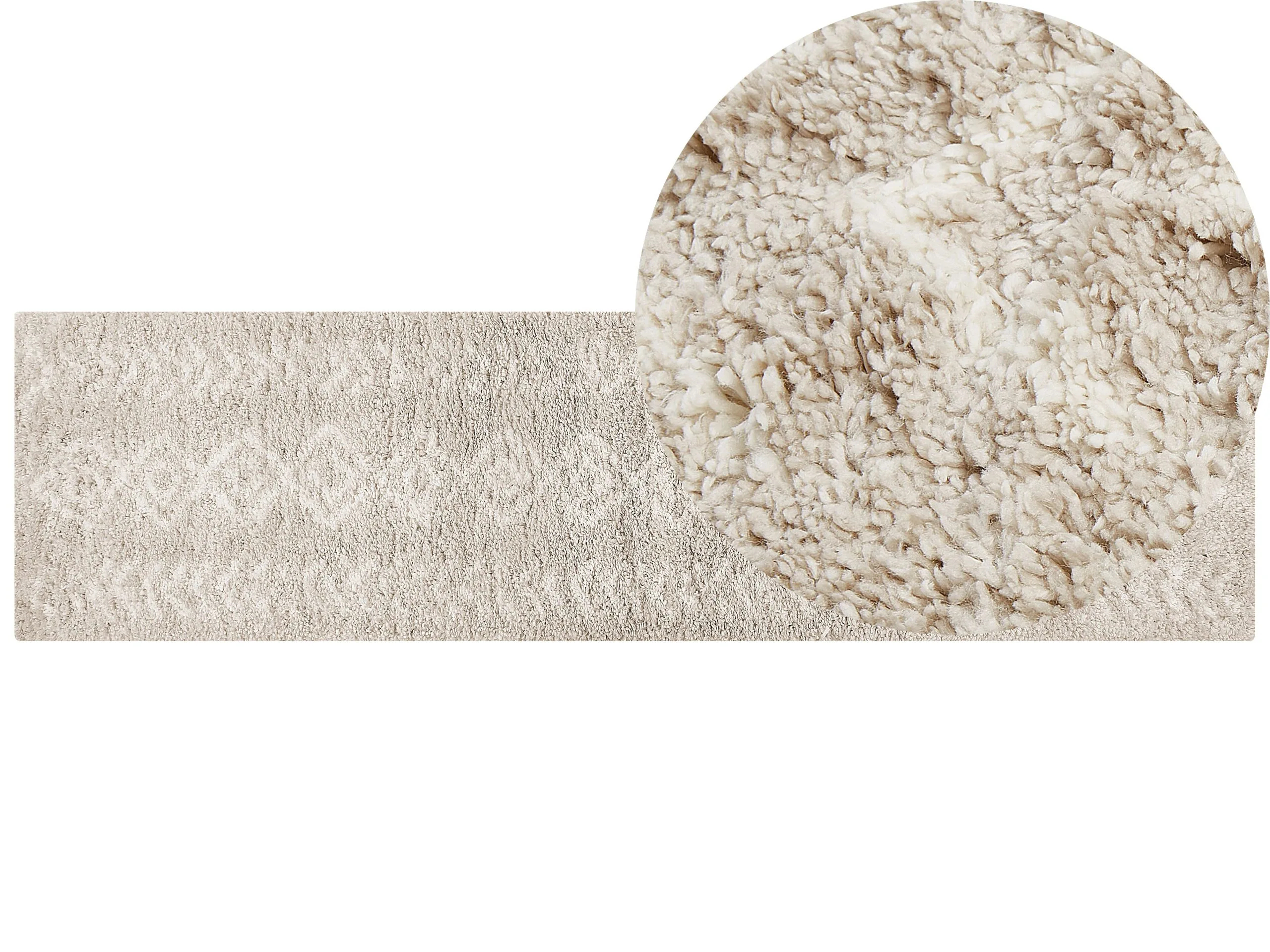 Beliani Dywan Shaggy 80 X 300 Cm Beżowy KAPAN