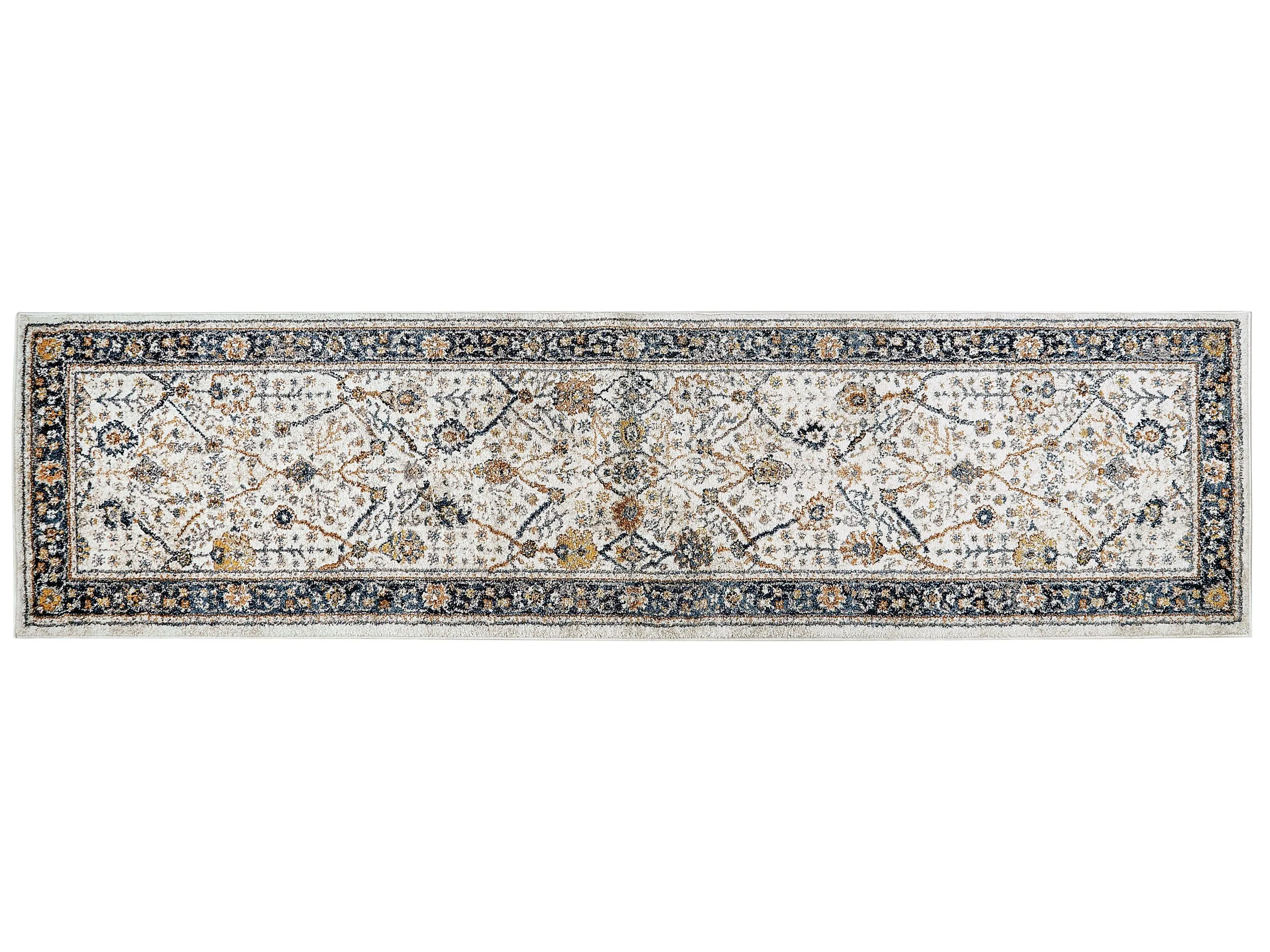 Beliani Dywan 80 X 300 Cm Beżowy Z Niebieskim ARATES - obrazek 3